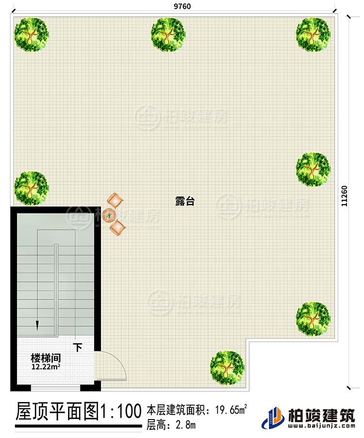 三层:楼梯间、露台